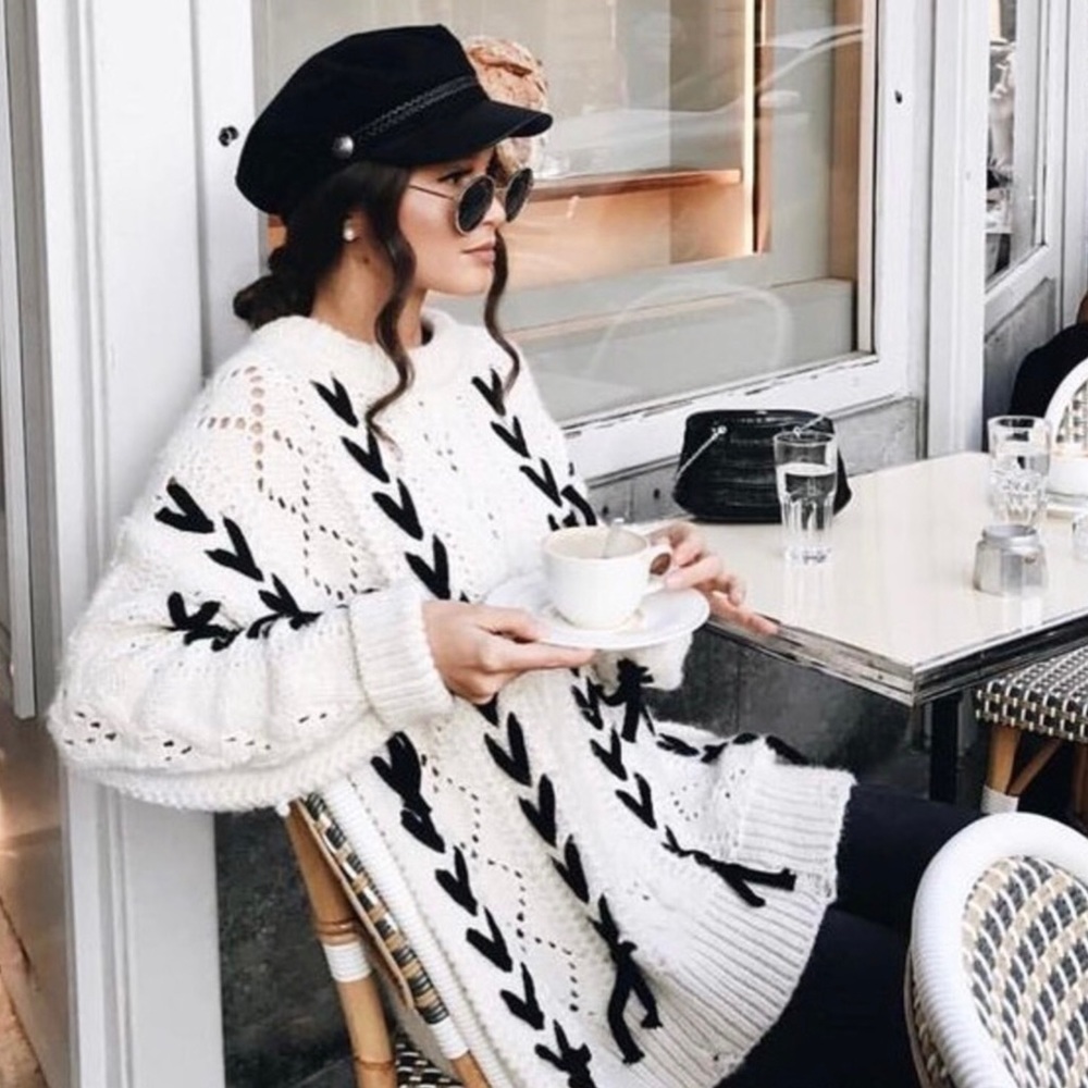 | vintage criss-cross stitch style sweater |